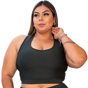 TOP NADADOR PLUS SIZE PRETO